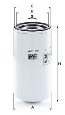 Hydraulisch filter (geschroefd) past: KOMATSU D31-17, D31A, D31A-16, D31P, D31P-16, D31Q-16, D31S, D31S-16, PC1600-1, PC2000, PC2000-8, PC650-1, PC650-1A, PC650-3, PC650-5, PC650E-1, PC710-5
