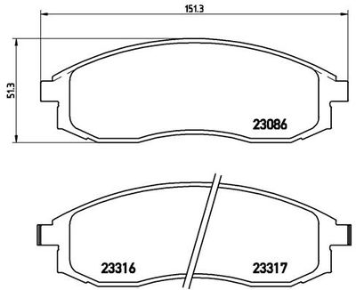 Комплект тормозных колодок, дисковый тормоз BREMBO P 54 037 для MITSUBISHI L200