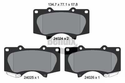 Комплект тормозных колодок, дисковый тормоз BENDIX Braking BPD1246 для LEXUS GX