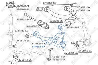 Рычаг независимой подвески колеса, подвеска колеса STELLOX 57-98100-SX для LEXUS GX