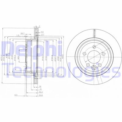 DELPHI BG3919 Гальмівні диски  для MG (Мджи)