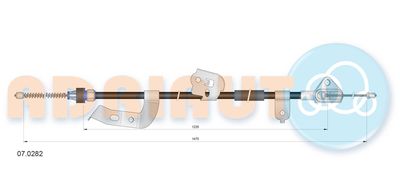 Тросик, cтояночный тормоз ADRIAUTO 07.0282 для CITROËN C1