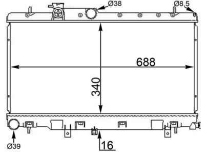 Radiator, engine cooling CR 1560 000S