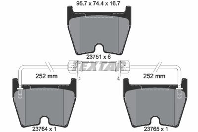 Комплект тормозных колодок, дисковый тормоз TEXTAR 2375101 для AUDI R8