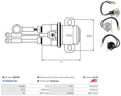 Elektromagnetický spínač, startér AS-PL SS5128P