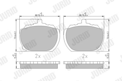 Комплект тормозных колодок, дисковый тормоз JURID 571233J для ROVER 2000-3500