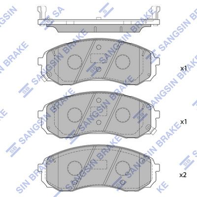 Комплект тормозных колодок, дисковый тормоз Hi-Q SP1890 для KIA CARNIVAL