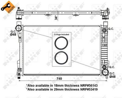 Radiator, engine cooling 53878