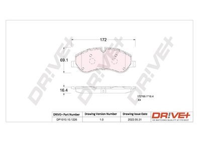 Zestaw klocków hamulcowych, hamulce tarczowe DR!VE+ DP1010.10.1226