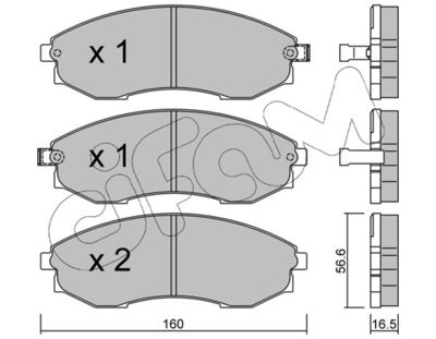 Комплект тормозных колодок, дисковый тормоз CIFAM 822-517-0 для SSANGYONG ISTANA
