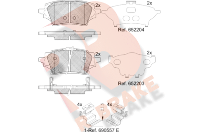 Комплект тормозных колодок, дисковый тормоз R BRAKE RB2397 для TOYOTA C-HR