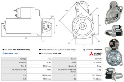 STARTER AS-PL S5510MITSUBISHI 4