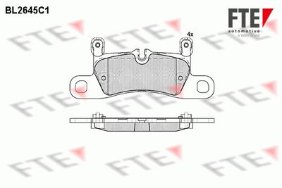 Комплект тормозных колодок, дисковый тормоз FTE BL2645C1 для PORSCHE CAYENNE
