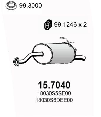 ASSO 15.7040 Глушитель выхлопных газов  для HONDA CIVIC VII Hatchback (EU, EP, EV) 1.4 iS (EP1)