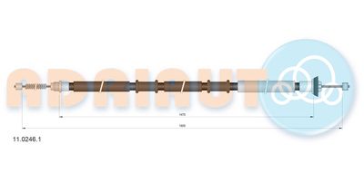 Тросик, cтояночный тормоз ADRIAUTO 11.0246.1 для FIAT DOBLO