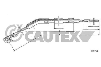 CAUTEX 762995 Трос ручного тормоза  для VW 1500,1600 (Фольцваген 1500,1600)