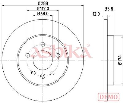 спирачен диск ASHIKA 61-00-0908C