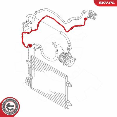 Vysokotlaké / nízkotlaké vedení, klimatizace ESEN SKV 54SKV716