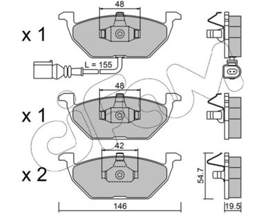 Brake Pad Set, disc brake 822-211-2