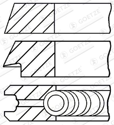 Комплект поршневых колец GOETZE ENGINE 08-115900-00 для AUDI ALLROAD