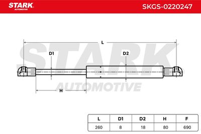 газов амортисьор, багажно/товарно пространство STARK SKGS-0220247