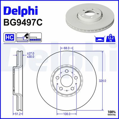 BREMSSCHEIBE DELPHI BG9497C