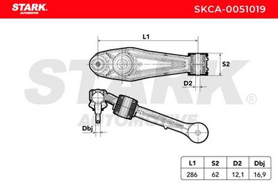 носач, окачване на колелата STARK SKCA-0051019