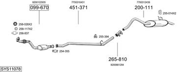 Układ wydechowy BOSAL SYS11078