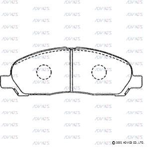 Комплект тормозных колодок, дисковый тормоз ADVICS SN867 для MITSUBISHI SPACE