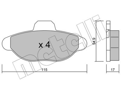 Комплект тормозных колодок, дисковый тормоз METELLI 22-0137-0 для FIAT CINQUECENTO