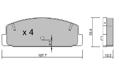 Sada brzdových destiček, kotoučová brzda AISIN BPMZ-2001