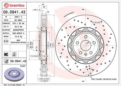 Disc frana BREMBO 09.D841.43