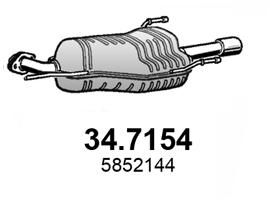 ASSO 34.7154 Глушитель выхлопных газов  для OPEL ASTRA G купе (T98) 2.2 16V (F07)