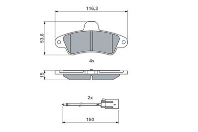 Brake Pad Set, disc brake 0 986 460 991