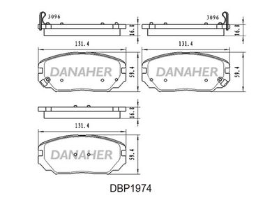 Комплект тормозных колодок, дисковый тормоз DANAHER DBP1974 для KIA MAGENTIS