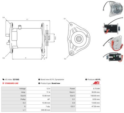 GENERATOR START AS-PL S2156S 4