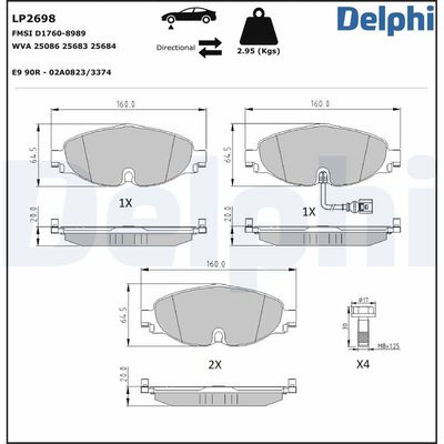 Brake Pad Set, disc brake LP2698