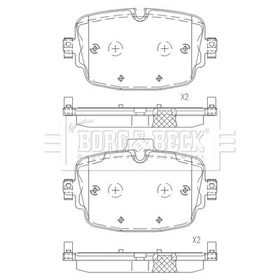 BORG & BECK BBP2674 Тормозные колодки и сигнализаторы  для AUDI Q7 (Ауди Q7)