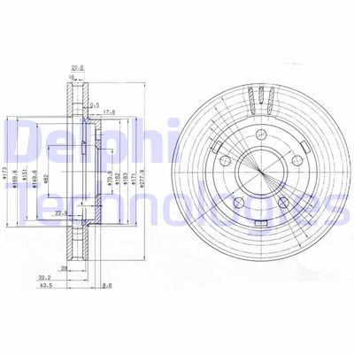 DELPHI BG3144 Тормозной диск 