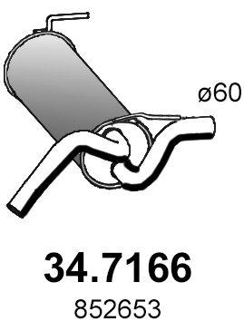ASSO 34.7166 Глушитель выхлопных газов  для CHEVROLET CRUZE (Шевроле Крузе)