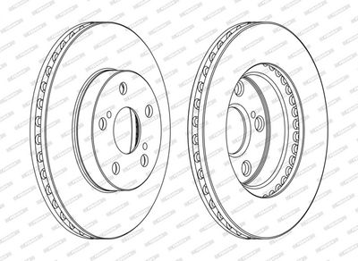 Remschijf set (2 stuks) Voor Links/Rechts past: TOYOTA PRIUS 1.5H 09.03-12.09