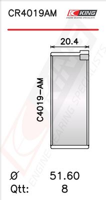Черупка на биелен лагер KING CR4019AM0.5