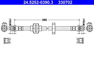 Тормозной шланг ATE 24.5252-0390.3 для RENAULT ESPACE