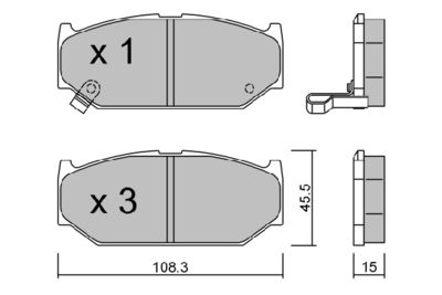 Комплект тормозных колодок, дисковый тормоз AISIN BPSZ-1000 для SUZUKI SWIFT