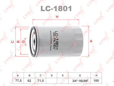 LC-1801 LYNXauto Масляный фильтр