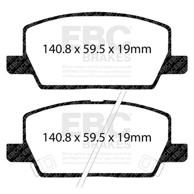 комплект спирачно феродо, дискови спирачки EBC Brakes UD2019