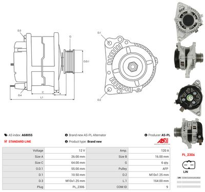 Alternátor AS-PL A6805S
