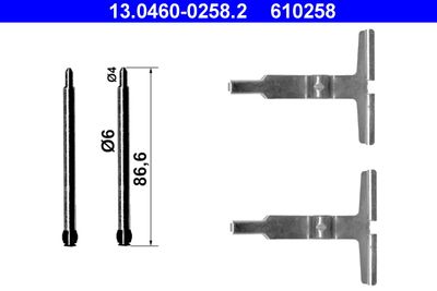 Комплектующие, колодки дискового тормоза ATE 13.0460-0258.2 для MERCEDES-BENZ SLK