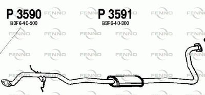 Средний глушитель выхлопных газов FENNO P3591 для MAZDA DEMIO