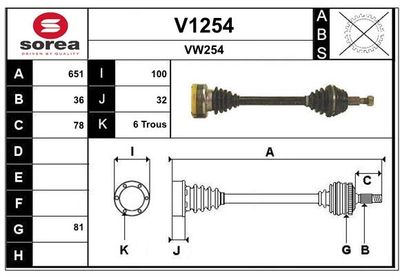 ANTRIEBSWELLE SNRA V1254